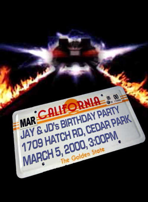 Back to the Future Party Invitation (Back)