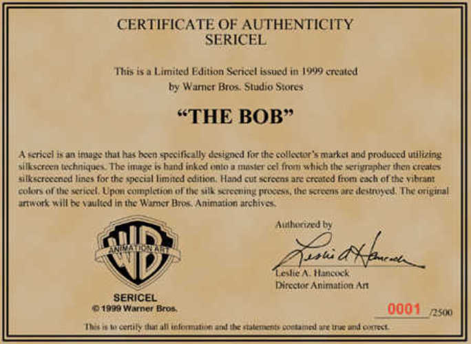 Certificate of authenticity