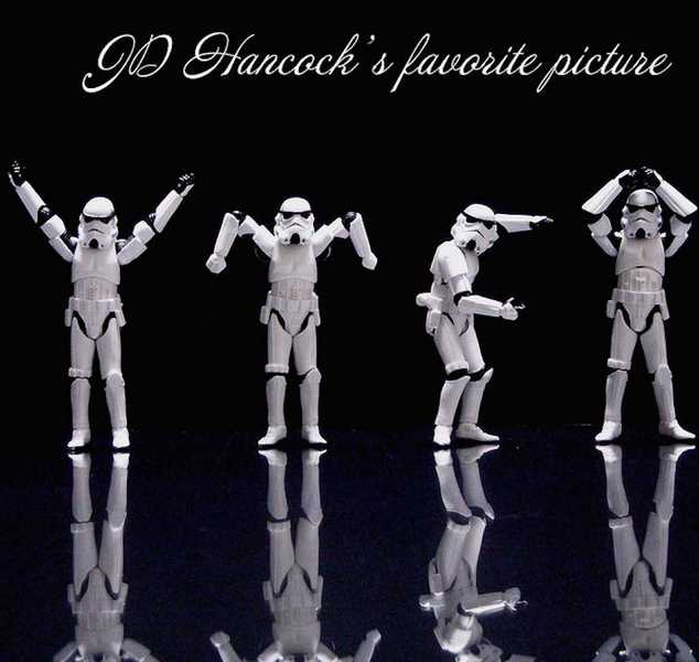 Photo of stormtroopers spelling out YMCA