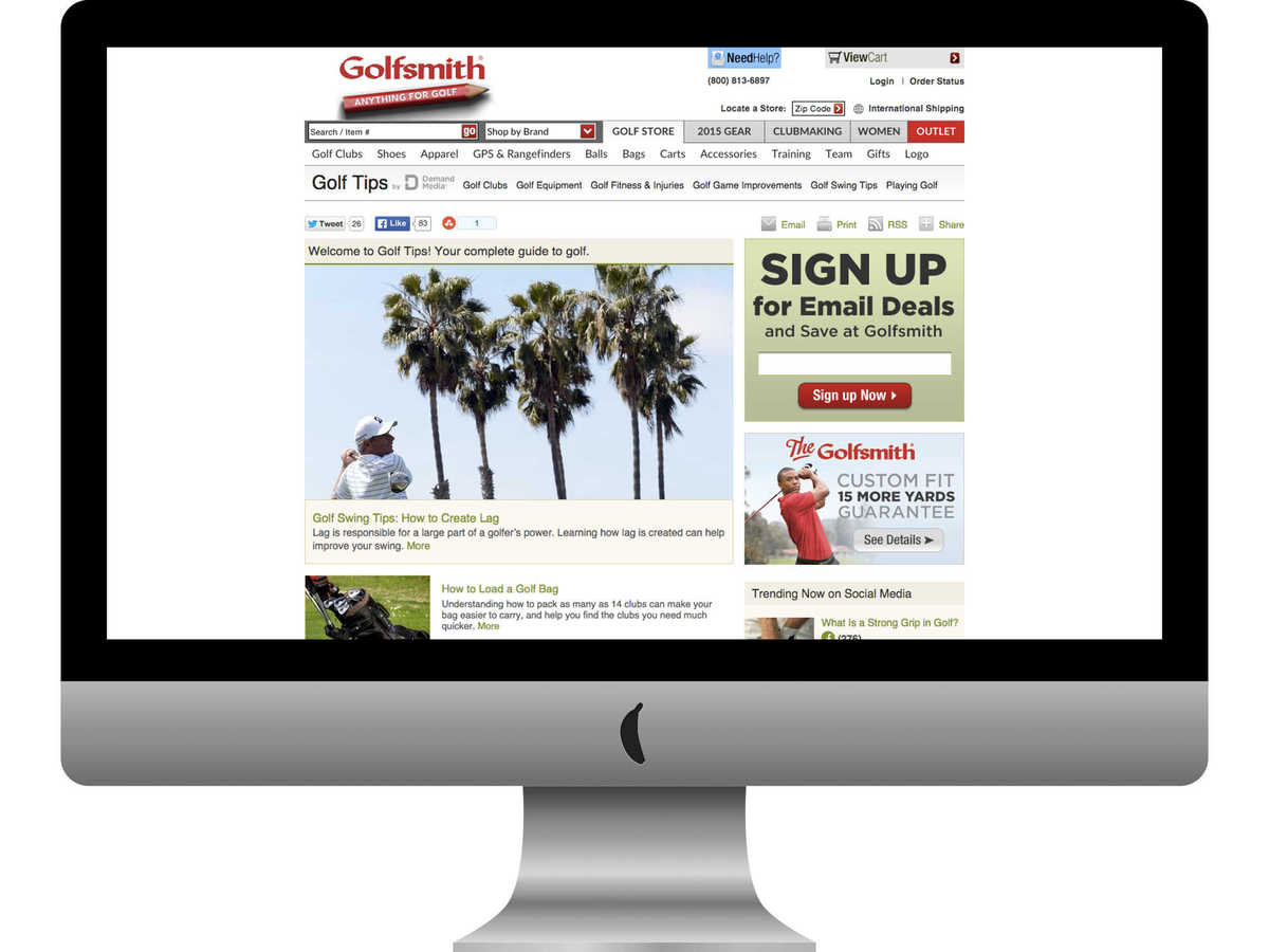 Golfsmith Golf Tips home page