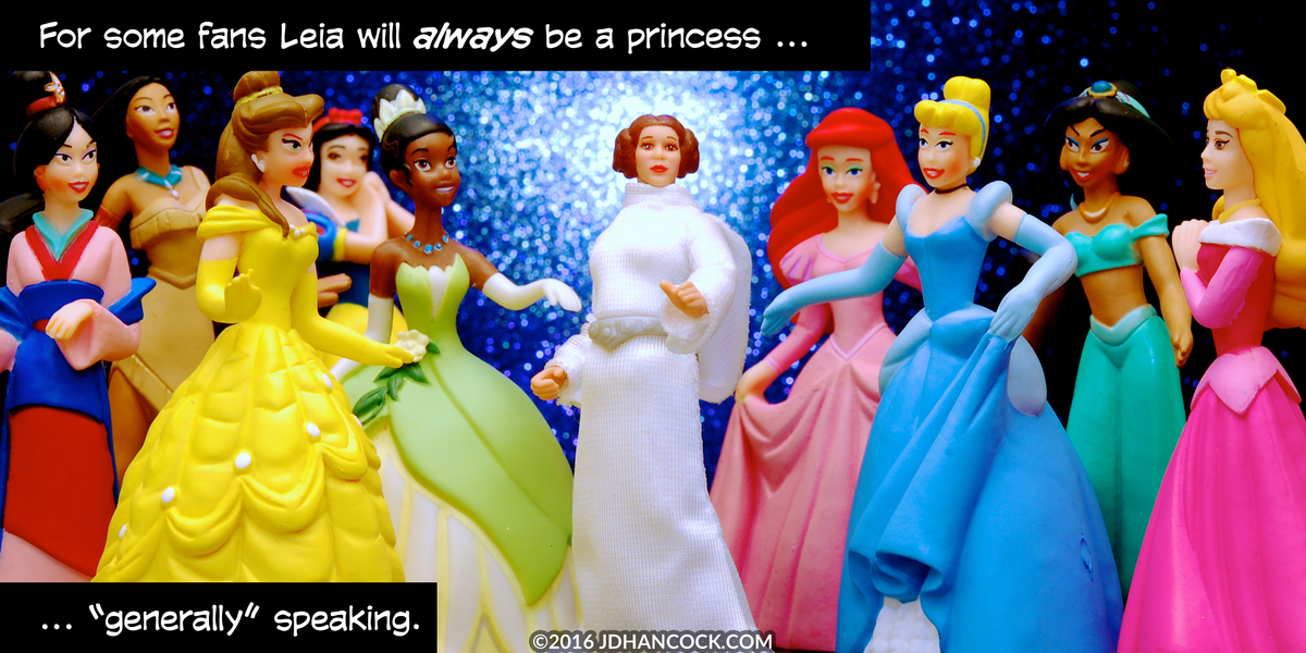 PopFig toy comic with Princess Leia and many Disney Princesses.