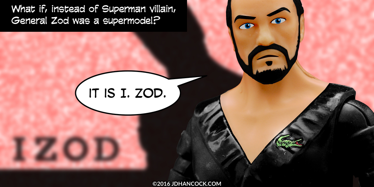 PopFig toy comic with General Zod wearing an Izod shirt.