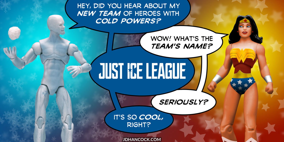 PopFig toy comic with Iceman and Wonder Woman.