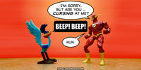 PopFig toy comic with Road Runner and the Flash.
