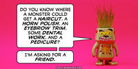 PopFig toy comic with a monster.