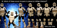 PopFig toy comic with a lineup of scout troopers (stormtroopers).