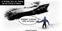PopFig toy comic with Mr. Freeze and the Batmobile.