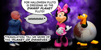 PopFig toy comic with Mini-Me, Minnie Mouse, and Pluto.