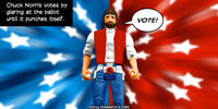 PopFig toy comic with Chuck Norris.