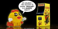 PopFig toy comic with Ms. Pac-Man.