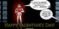PopFig toy comic with a stormtrooper on Valentine's Day.